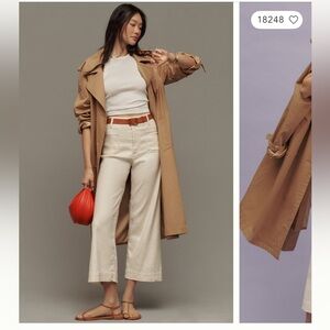 Anthropologie Colette Linen Blend Crop Wide-Leg Pants